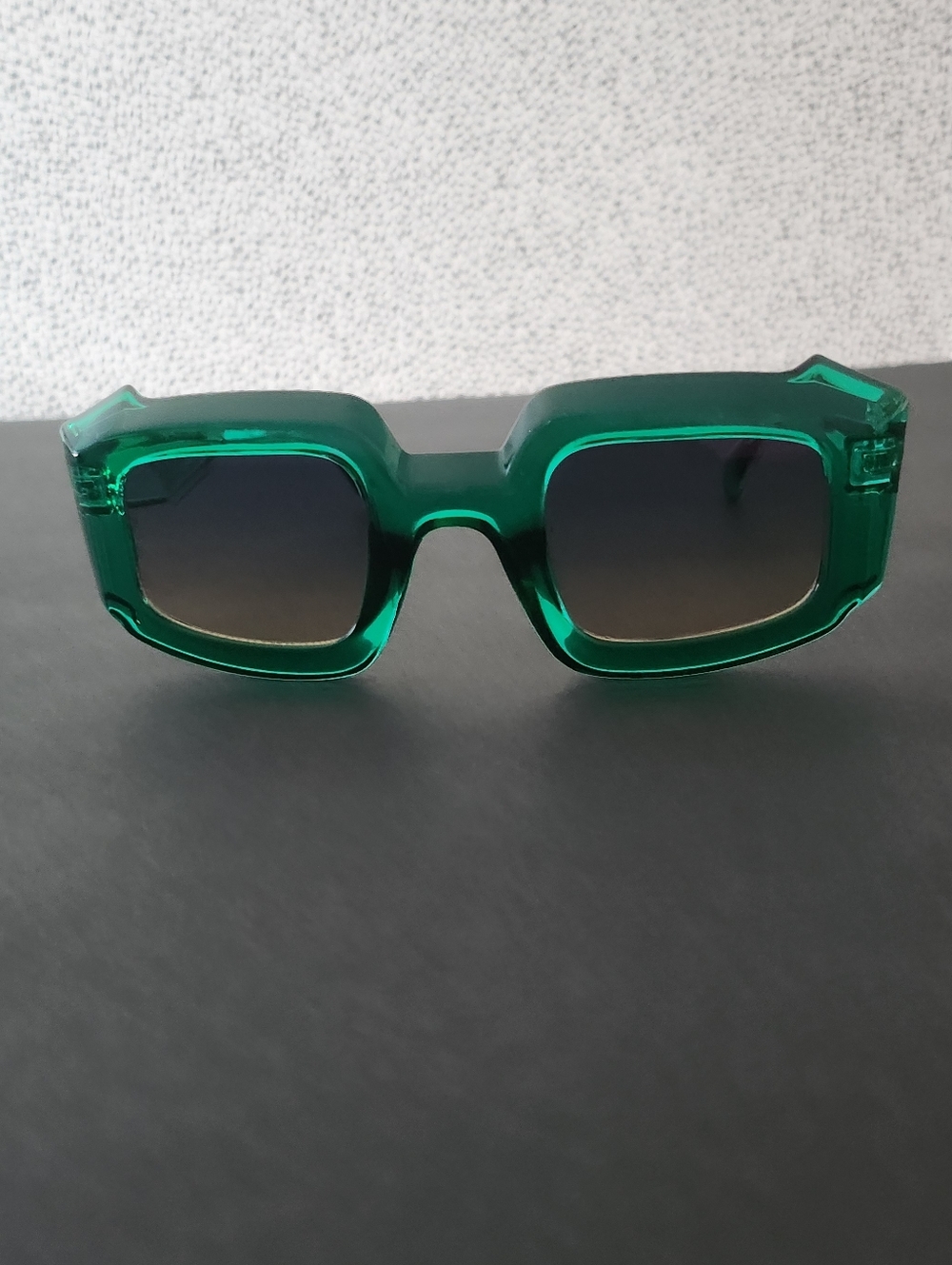 Bold Emerald Green Square Sunglasses